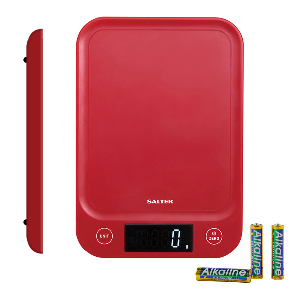 Buy Salter Slimline Digital Kitchen Scales | 5KG | Red